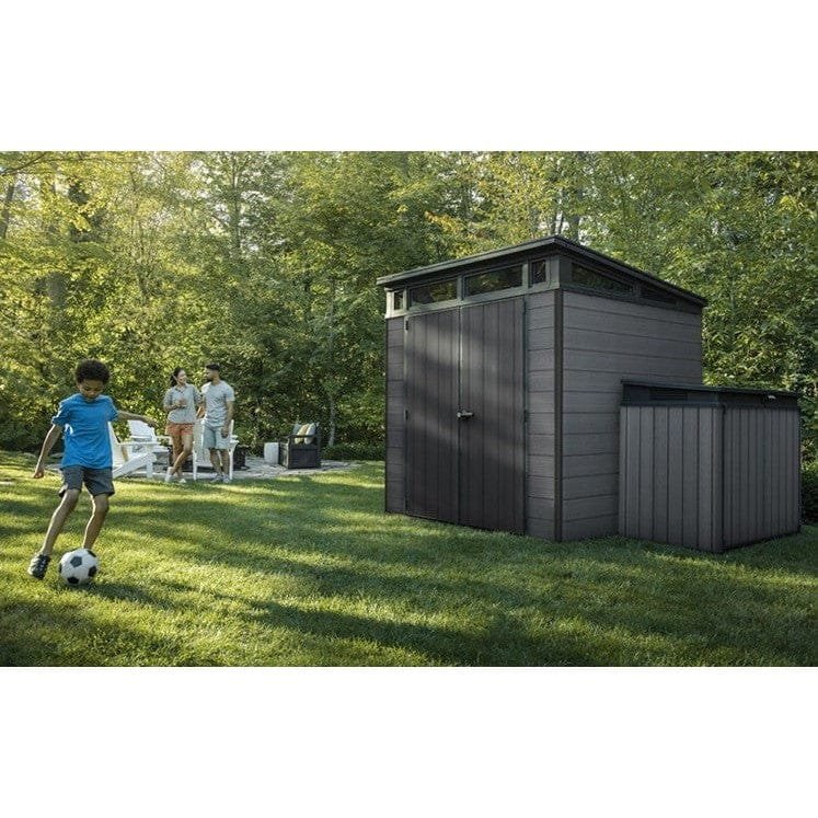 Keter Artisan 7x7 ft Pent Grey Plastic 2 door Shed with floor & 1 window - Image 4
