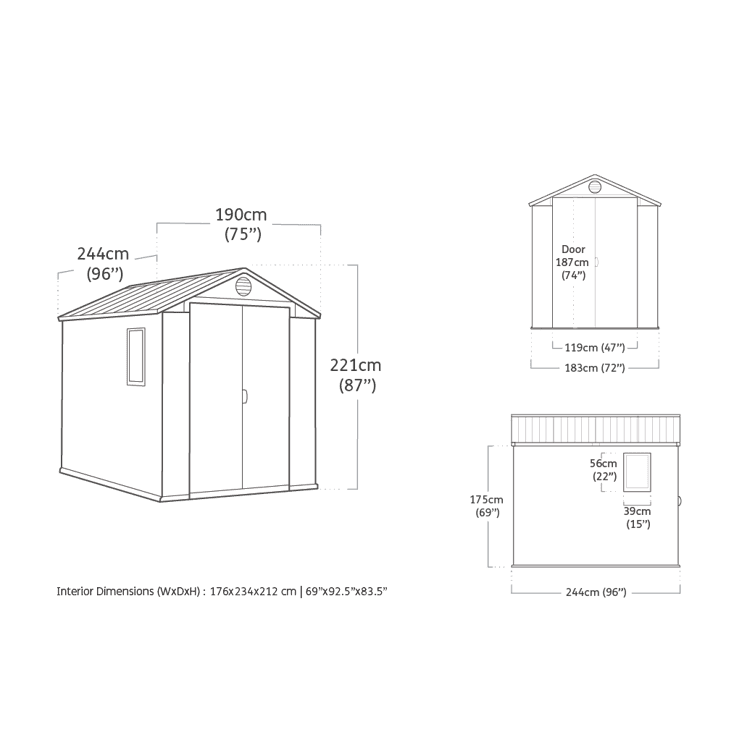 Keter 6’x8′ Darwin Heavy Duty Plastic Garden Shed – Green - Image 8