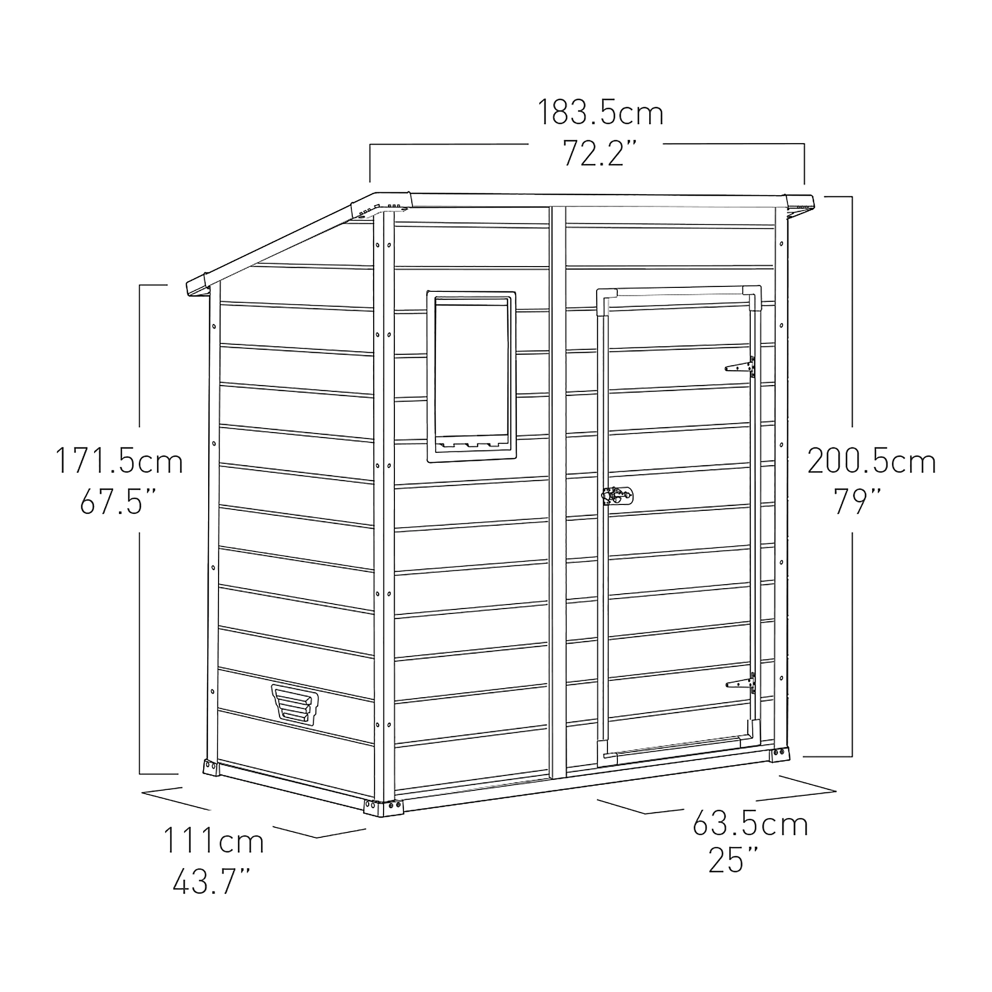 Klikstrom Senner 6x4 ft Pent Grey Shed with floor & 1 window - Image 8