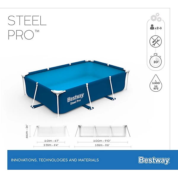 Bestway Steel Pro Family lounge pool (W) 2.01m x (L) 3m - Image 2