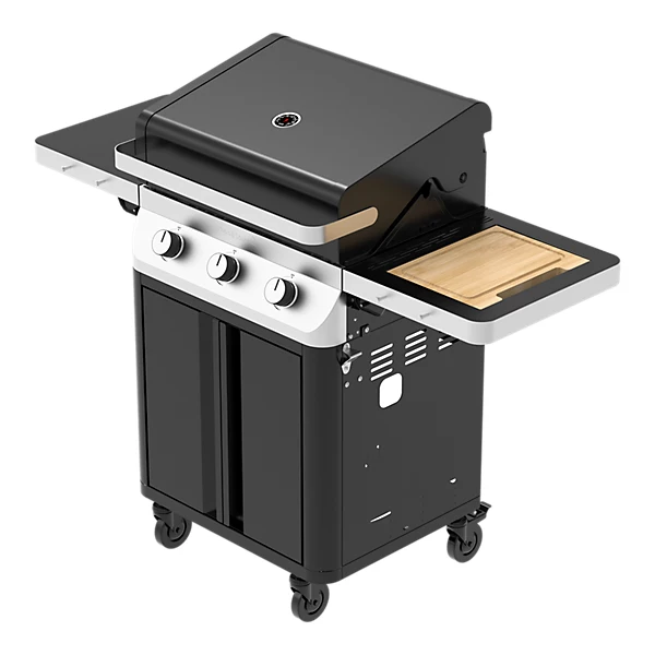 GoodHome Attaia Black 3 burner Gas BBQ